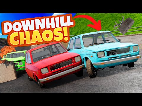 The Most DESTRUCTIVE Downhill Race EVER in BeamNG Drive Mods!