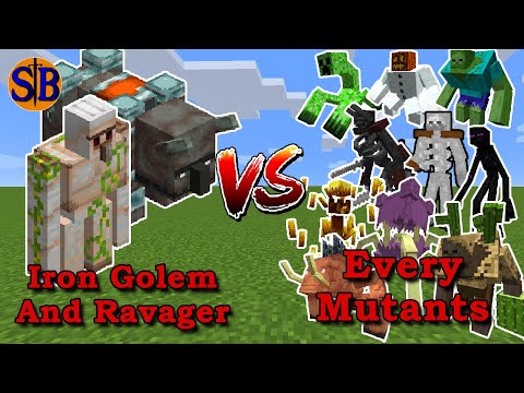 Iron Golem And Ravager Duo vs Every Mutants | Minecraft Mob Battle