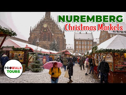 Christmas Markets of Nuremberg, Germany - Day Walk - 4K 60fps with Captions -Nürnberg