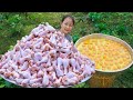 CHICKEN OMELETTE A Wonderful Dish Made From Chicken Meat And Eggs For Poor Children In The Village