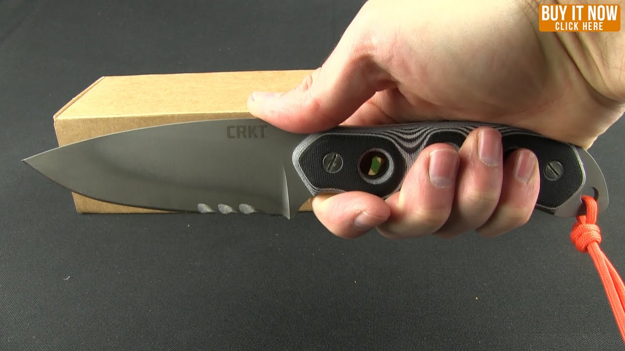 CRKT HoodWork Survival Fixed Blade Knife (4.875" Gray Serr) 3500