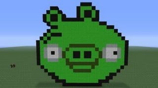 Minecraft Pixel Art Angry Birds Pig Tutorial