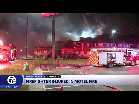 Firefighter injured as crews battle fire at Motel 6 in Southgate on Monday morning