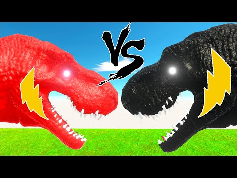 BLACK ADAM T-REX vs SHAZAM T-REX DEATH FALL  - Animal Revolt Battle Simulator