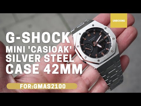 Mini CasiOak GMAS2100 Silver Steel Watch Case Length for Casio G-Shock GMAS2100