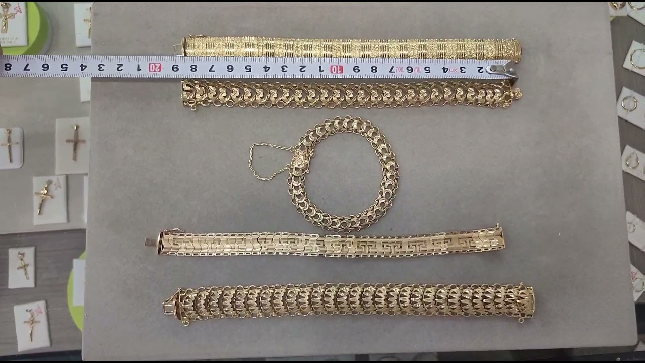 PULSERAS MUJER LABRADAS ORO 18K MEDIDAS 10