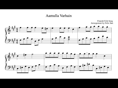 Aamulla Varhain (Finnish Folk Song) - Piano Solo