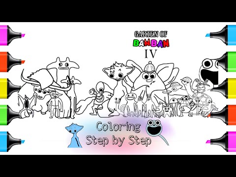 Coloring Pages Garten of BanBan 4 from NEW THIRD Teaser Trailer / How to Color ALL NEW Monsters