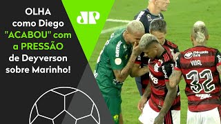 Deyverson foi atrapalhar Marinho no pênalti, mas… olha o que Diego fez em Cuiabá x Flamengo