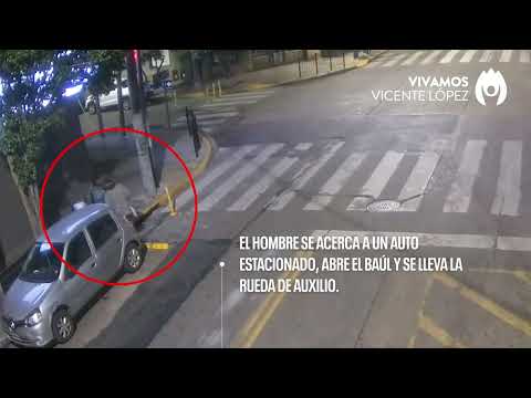 Pinchó un ladrón de ruedas en Vicente López: las cámaras lo detectaron y la Patrulla Municipal lo detuvo