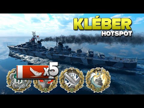 Destroyer Kléber on map Hotspot, 242k damage - World of Warships