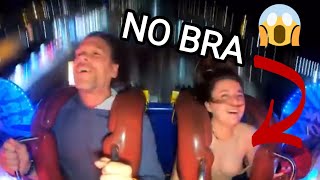 Slingshot Ride 2022: She doesn&#39;t have a bra 😲😲😱