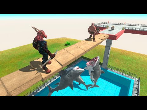 Don't Fall into the Megalodon Pool - Animal Revolt Battle Simulator