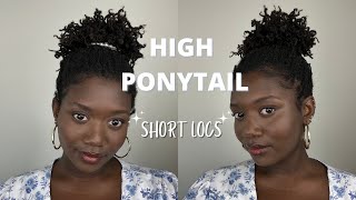 HIGH PONYTAIL on SHORT LOCS