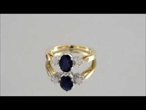 9ct Gold Sapphire And Diamond Trilogy Ring - D6414