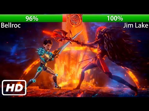 Jim Lake VS Bellroc Trollhunters Final Battle Healthbars And Percentage | Healthbars And Percentage