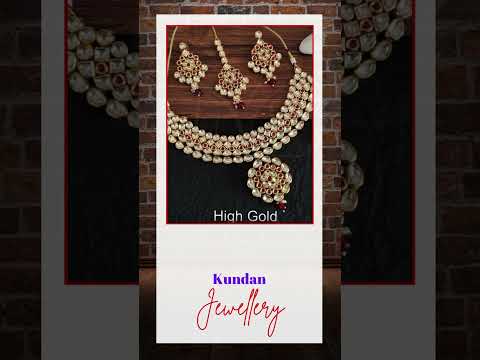 Kundan jewelry high gold polish designer party wear beautifu...