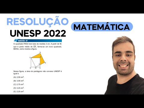 UNESP 2022 – O quadrado PADU tem lado de medida 2 cm. A partir de M, que é ponto médio de DA, forma