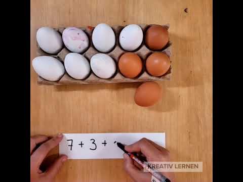 Zehnerübergang konkret - erst bis zur zehn rechnen, dann weiter