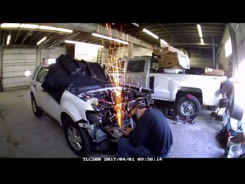 2012 Ford Escape light front hit radiator support replacement time lapse