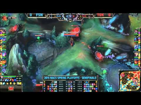 TDK vs FSN   Game 1   NA Challenger Series Playoff Semifinal   Team Dragon Knights vs Team Fusion VO