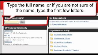 Self-Enroll in Blackboard Organizations