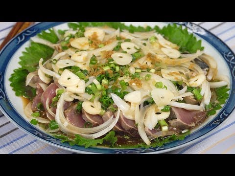 かつおのたたき(味付け炙り (Katsuo Tataki (Seasoned Seared Bonito))