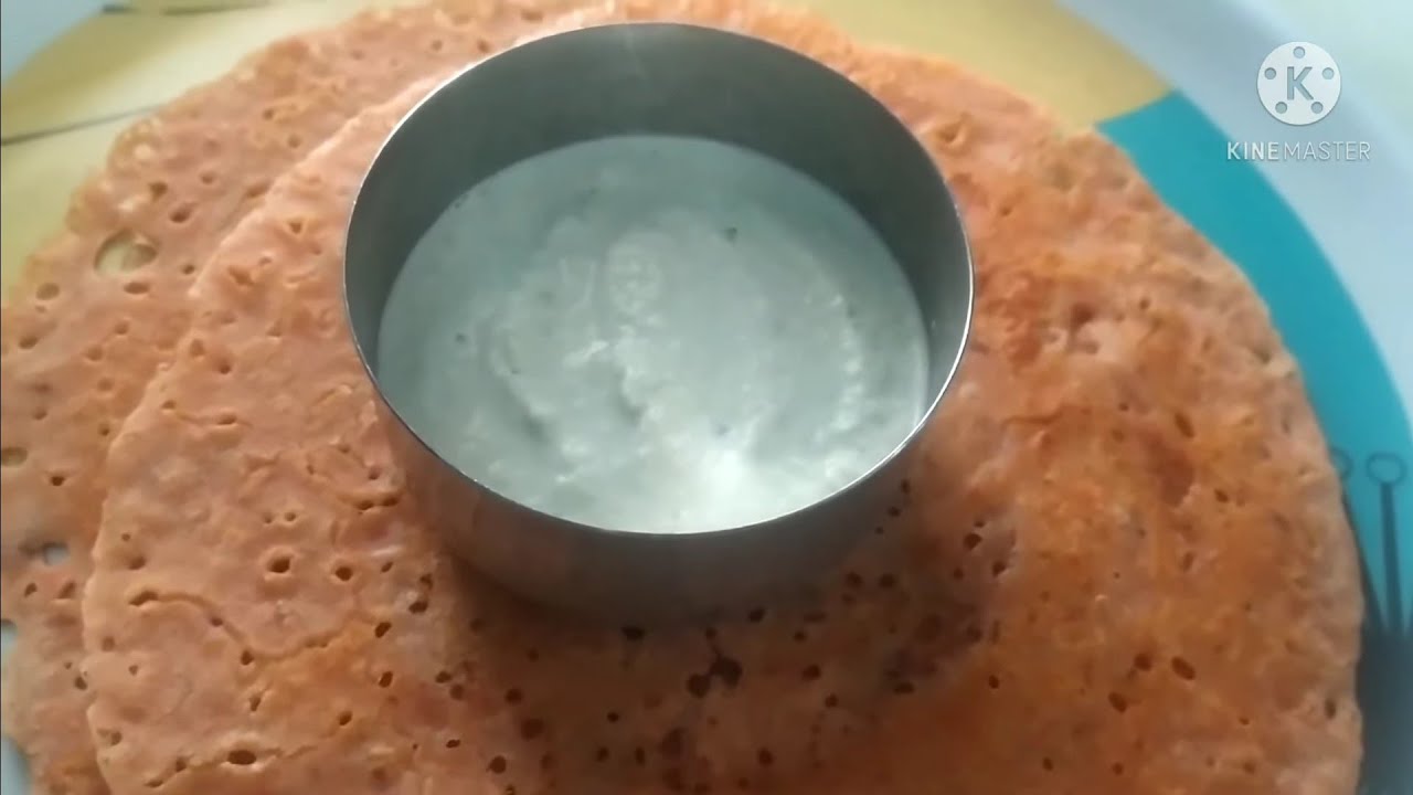 Ten Minutes Breakfast with Side Dish Instant Tomato Dosa And Hotelstyle Salavai Chutney