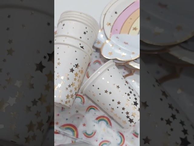 Vídeo relacionado con VIPNAJI Vajilla Gradiente para Cumpleaños, 176 Pzas Platos Vasos Servilletas Cubiertos Bandera para Fiesta Bodas Baby Shower Niño Aniversarios, Suministros (25 Invitados)