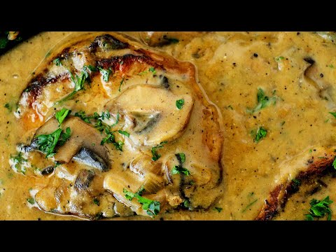 JUICY Smothered Pork Chops With CREAMY Mushroom Gravy (🥘 ONE Pan | 30 Minutes!)