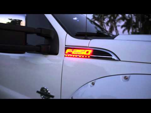 RECON Part # 264285RD 11-14 Ford F-250 SUPERDUTY Illuminated Emblems RED LED
