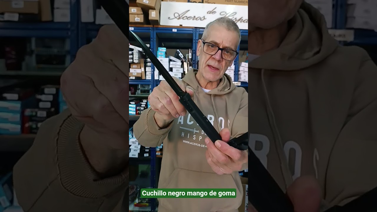 Cabo de borracha para faca tática preta