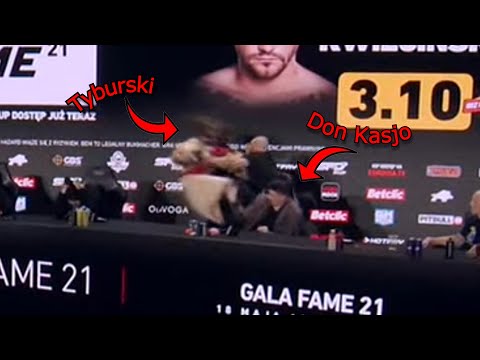 PAWEŁ TYBURSKI WJEŻDŻA Z DON KASJO Z BUTA NA KONFERENCJI FAME MMA