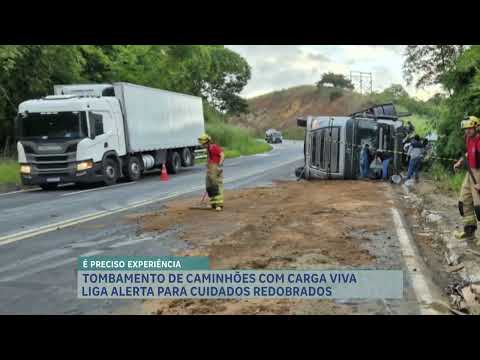 Tombamento de caminhões com cargas vivas no nordeste de MG gera alerta sobre risco no trasporte