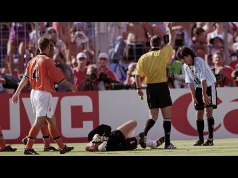 Ortega headbutts Van der Sar - World Cup 1998 - WC Moments