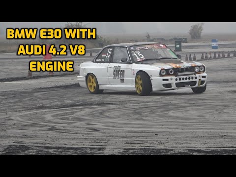 BMW E30 drift car with Audi 4.2 V8 engine