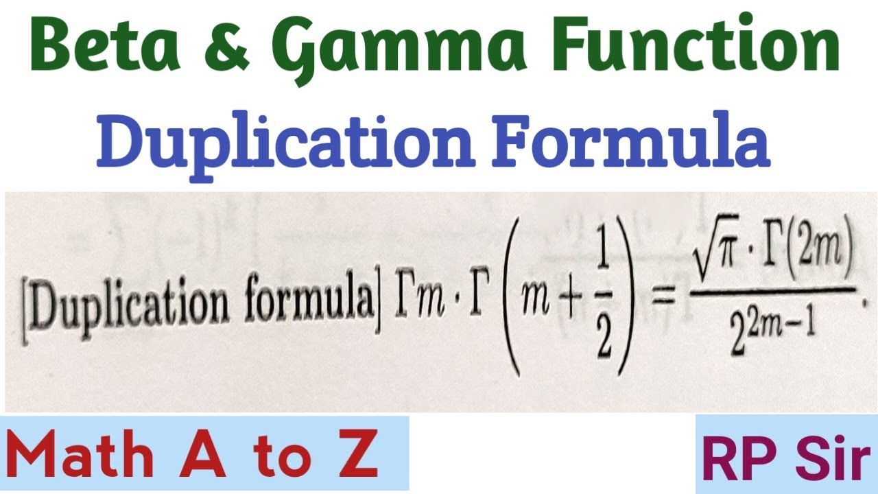 Duplication Formula of Gamma Function OR Legender's Duplication Formula.