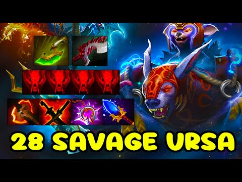 28 SAVAGE [ Ursa ] INTENSE TEAM FIGHT - DOTA 2 GAMEPLAY