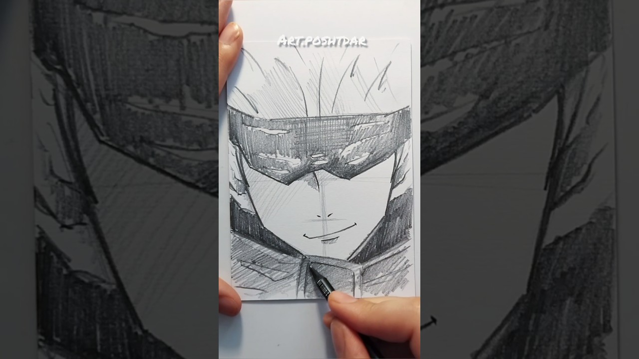 How to Draw Gojo Satoru 👀 ✨️ from Jujutsu Kaisen #呪術廻戦 #jujutsukaisen #gojo #gojosatoru #animeart