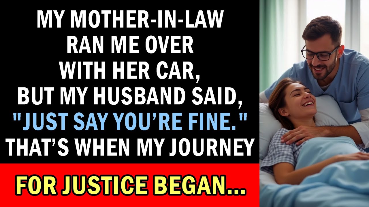 My mother-in-law hit me with her car, but my husband insisted: "Say you just fell."