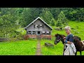 Life In A Swiss Alpine Village Heavy Rain Fell While Cows Were Grazing Outside The Farm