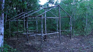 Download lagu Sendiri Membangun Rumah Kayu dengan Perkakas Tangan Untuk Bushcraft | Penyelesaian Rangka - Part 3 mp3