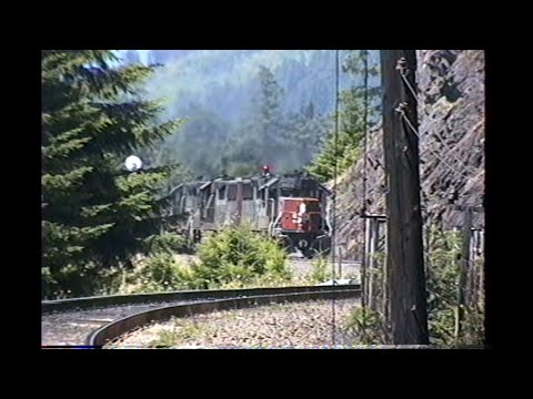 1164. SOUTHERN PACIFIC SP 9613 by Tunnel # 21 above Prior Oregon with 7 freight engine motive power