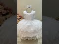 Vestido Infantil Branco Saia Babado e Glitter Pérolas Daminha