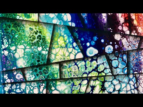 #101 3D RAINBOW ACRYLIC POUR fluidart painting tutorial
