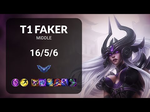 T1 Faker Syndra vs Tristana MIDDLE - KR  Patch 13.15