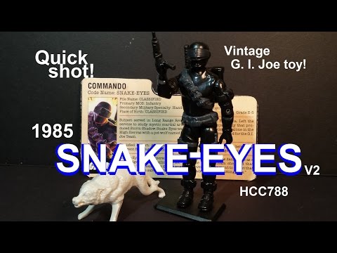HCC788 Quick Shot! 1985 SNAKE-EYES v2 - vintage G. I. Joe toy!