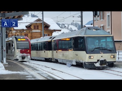 TPF und MOB Züge in Château-d'ŒX