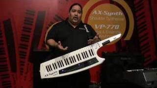 Video thumbnail for AX-Synth Shoulder Synthesizer at NAMM 09 by RolandChannel