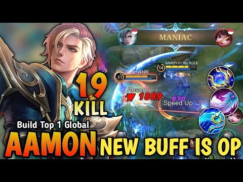 19 Kills + MANIAC!! New Buffed Aamon One Shot Combo is Here - Build Top 1 Global Aamon